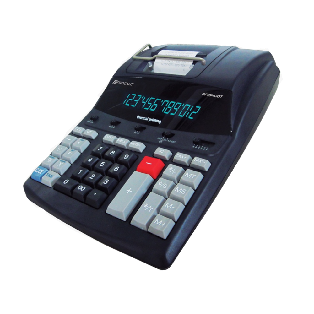 Calculadora de Mesa com Impressão Térmica Preta PR5400T Bivolt - Procalc