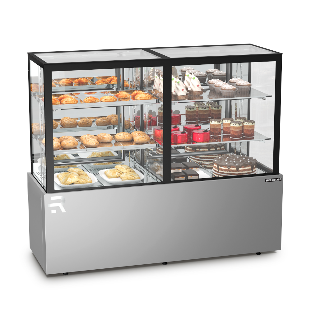 Vitrine Confeitaria Dupla Quente/Refrigerada Vanguard Top 1,45 Metros Inox CVTQF1450 220V - Refrimate