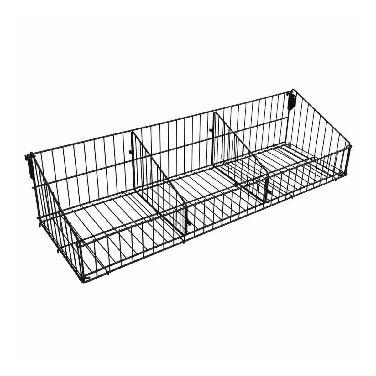 Cesto 30 cm com 2 Divisórias para Gôndola New Plus Preto - SA