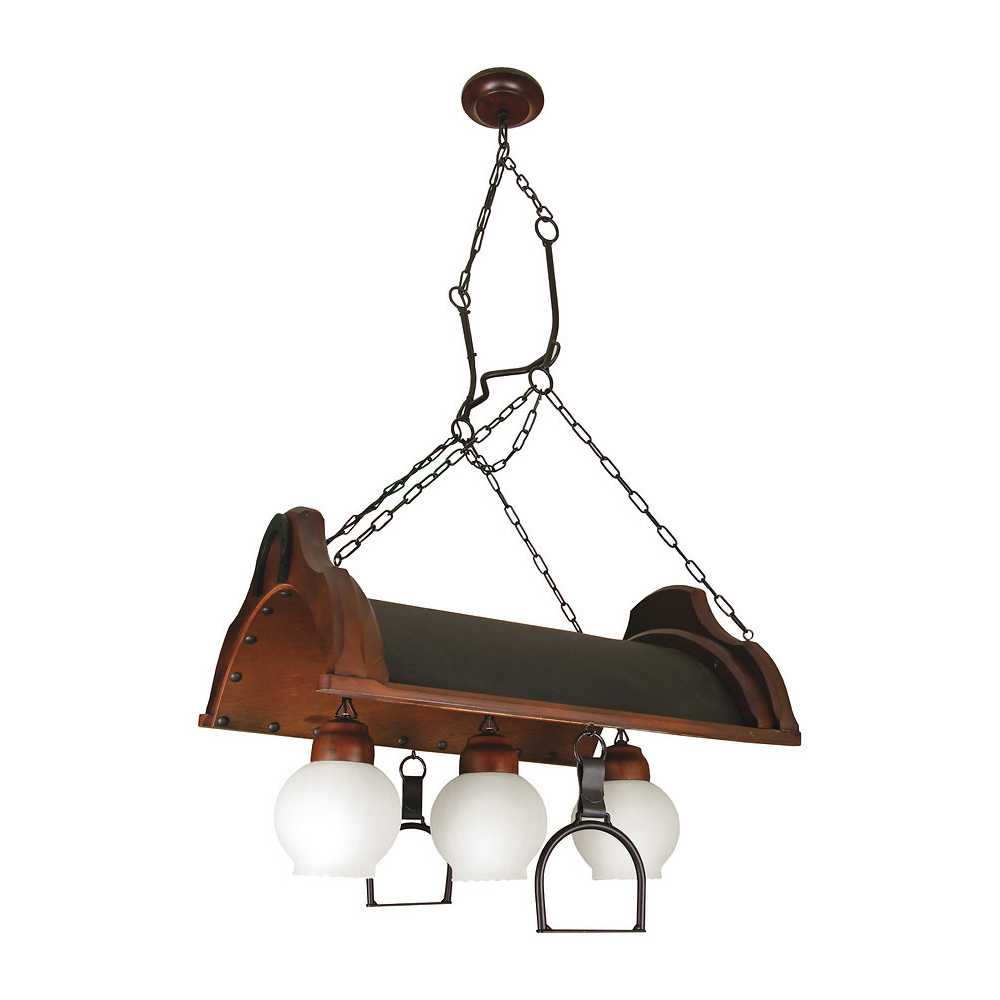 Lustre Sela de Cavalo Envelhecido 3 Lâmpadas 933E - Luminárias Müller