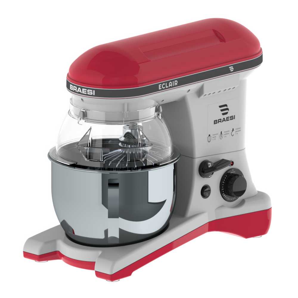 Batedeira Planetária 5 Litros Vermelha Eclair BP-500 Bivolt - Braesi