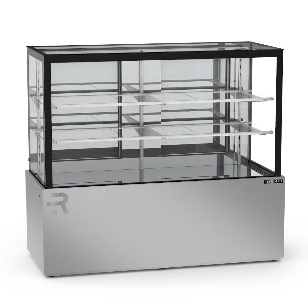 Vitrine Seca 1,45 Metros 2 Prateleiras Titanium Premium Inox VTPRS1450 2P 220V - Refrimate