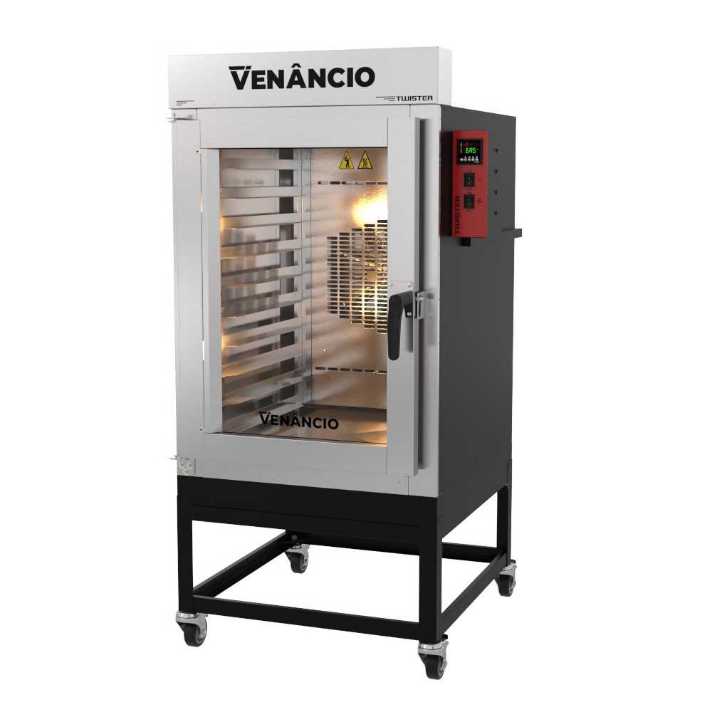 Forno Turbo a Gás Twister 10 Esteiras Externo Aço Carbono e Interno Aço Inox FVT10G - Venâncio