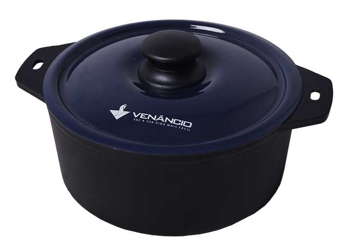 Panela de Ferro Fundido Tampa Azul 260x115 Met. Venâncio