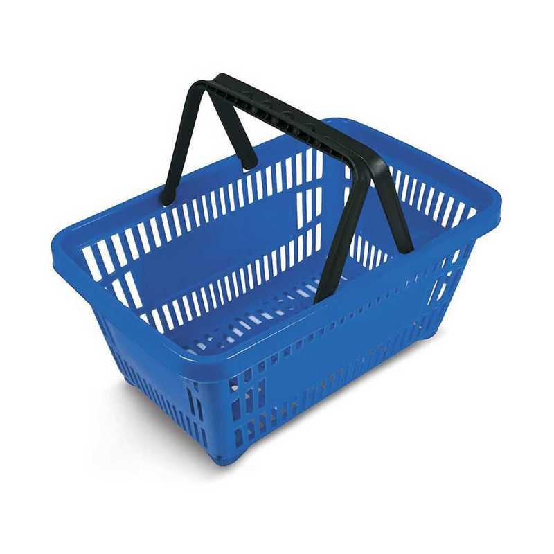 Cesto de Supermercado AZUL  MS13 Fundo Vazado - Mercoplasa