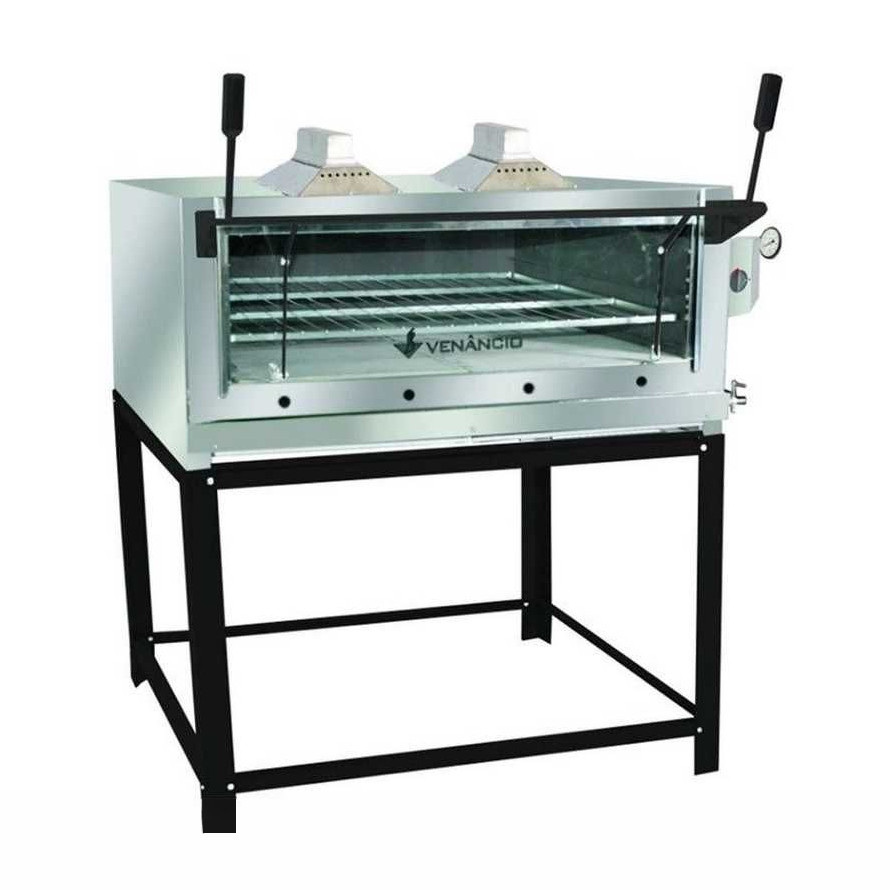 Forno de Lastro a Gás Roma Inox 110 c/ InfraVermelho FIRIV110 - Met. Venâncio